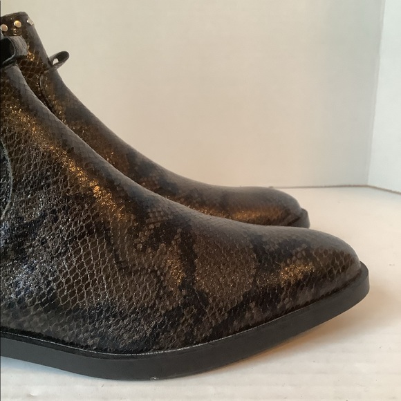 Zara Chelsea Ankle Boot Snakeskin Size 7.5 NEW - Picture 3 of 14
